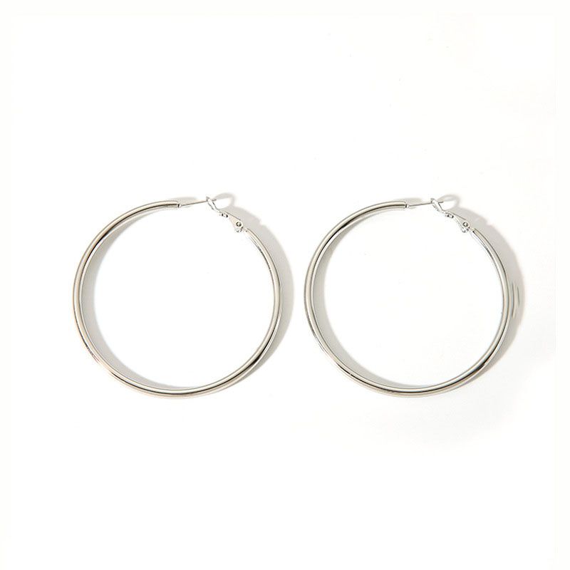 Fashion 9# Stainless Steel Round Earrings