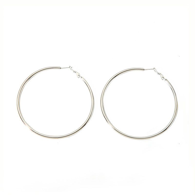 Fashion 10# Stainless Steel Round Earrings