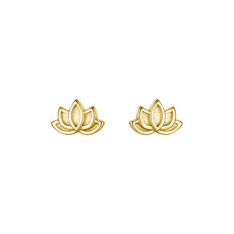 Fashion Gold Copper Lotus Earrings