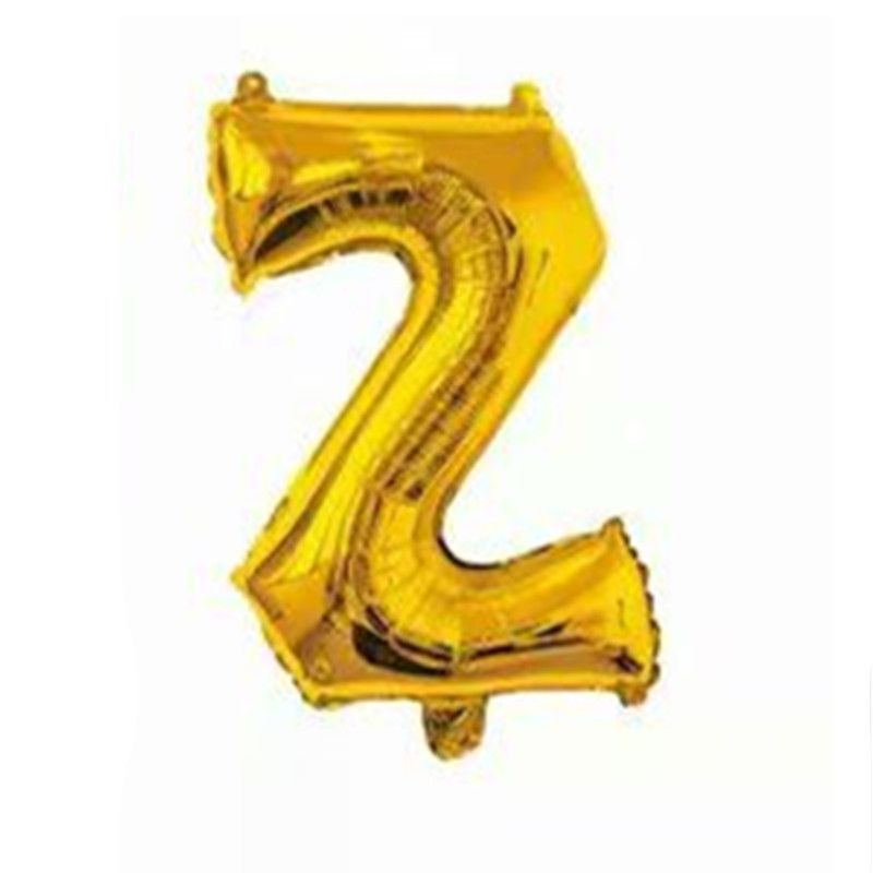 Fashion 16-inch Bright Gold Z (minimum Batch Of 50 Pieces) 16 Inch Aluminum Film 26 Letter Balloon