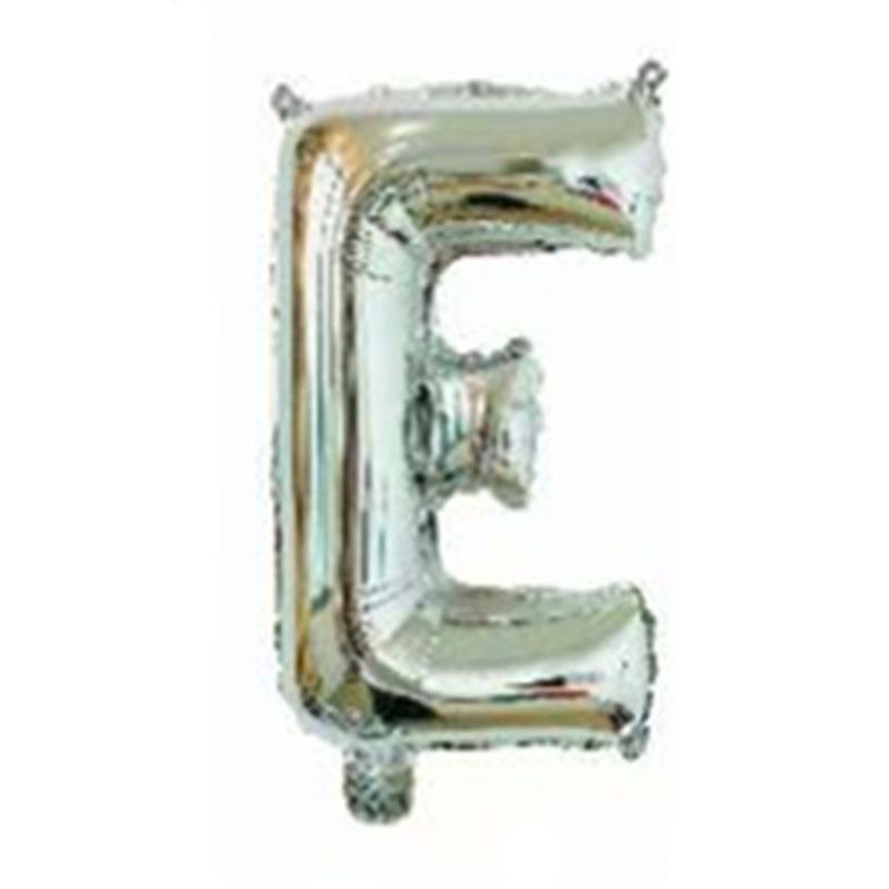 Fashion 16-inch Bright Silver E (minimum Batch Of 50 Pieces) 16 Inch Aluminum Film 26 Letter Balloon