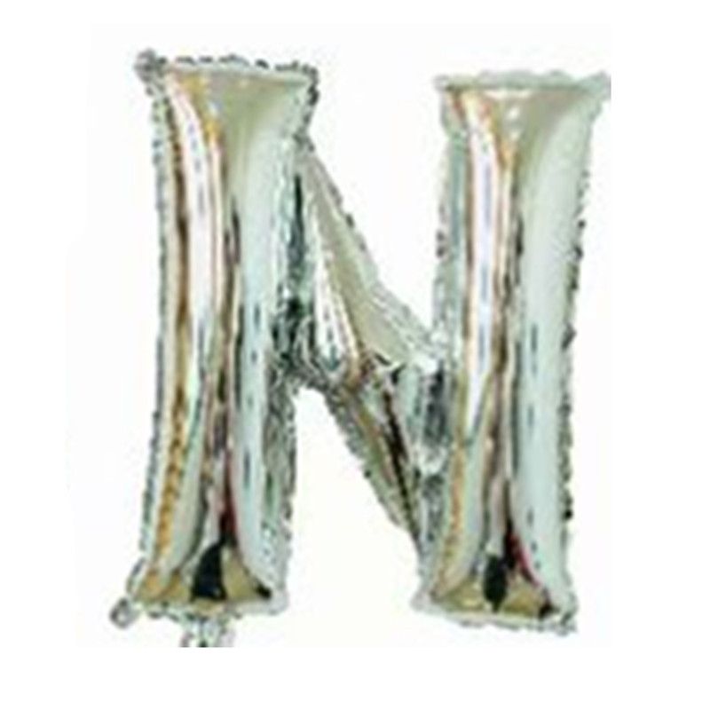 Fashion 16-inch Bright Silver N (minimum Batch Of 50 Pieces) 16 Inch Aluminum Film 26 Letter Balloon