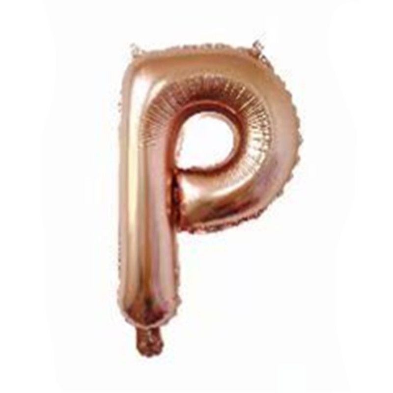 Fashion 16-inch Rose Gold P (minimum Batch Of 50 Pieces) 16 Inch Aluminum Film 26 Letter Balloon