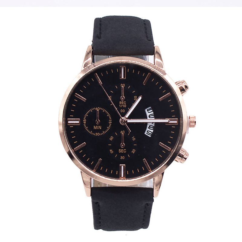 Fashion Rose Gold Case Watch Stainless Steel Round Dial Mens Watch