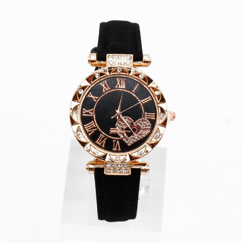 Fashion Black Watch Stainless Steel Round Dial Watch