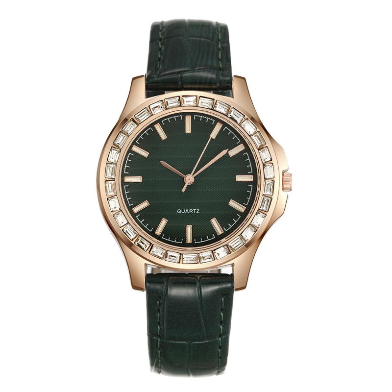 Fashion Green Watch Stainless Steel Round Dial Watch