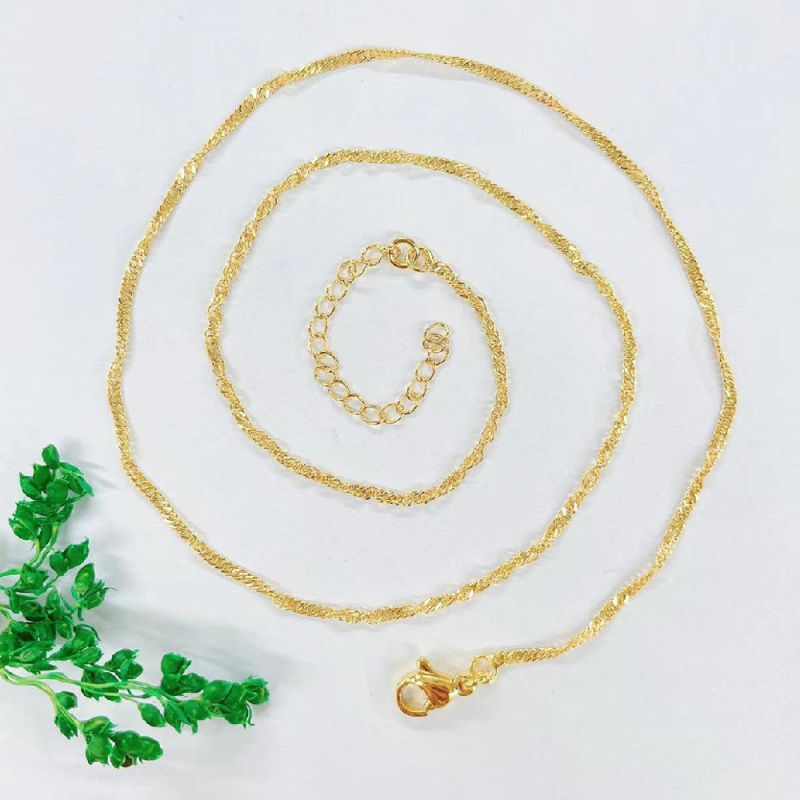 Fashion 1# Gold Plated Copper Geometric Chain Necklace