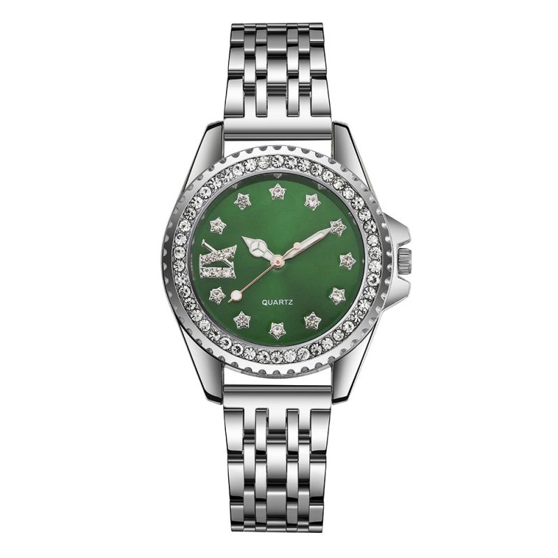 Fashion Green Watch Stainless Steel Round Watch