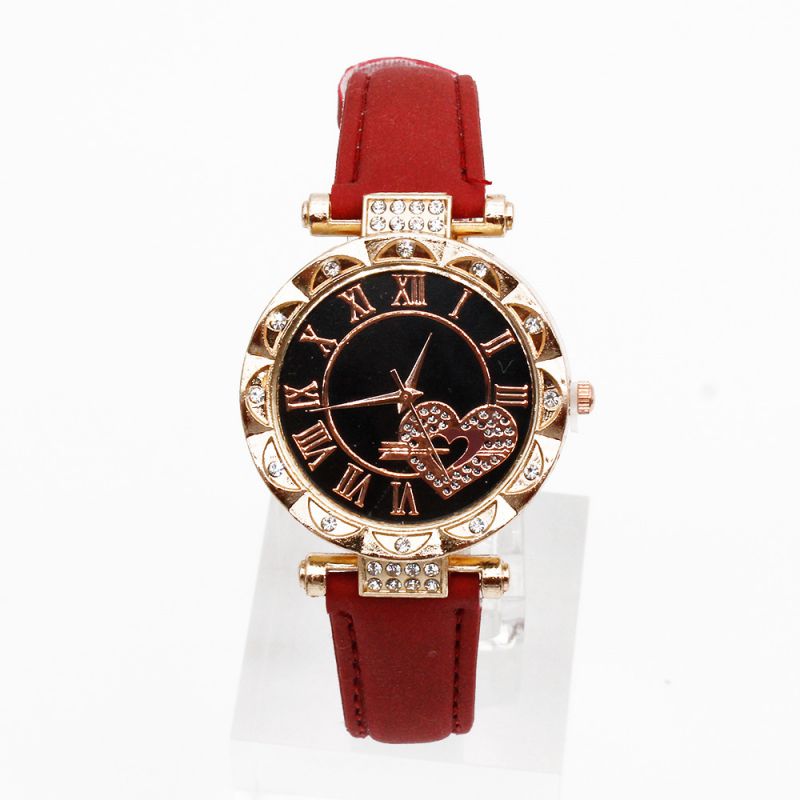 Fashion Red Watch Stainless Steel Round Watch