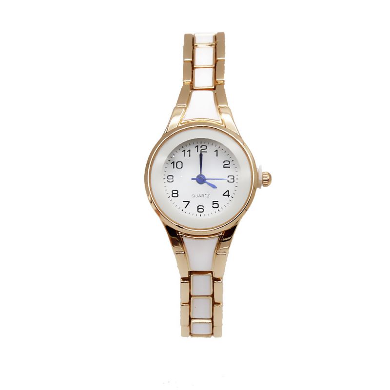 Fashion Rose Gold White Watch Stainless Steel Round Watch