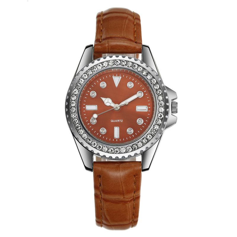 Fashion Brown Watch Stainless Steel Round Watch