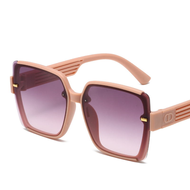 Fashion Sand Powder Frame Pink Gray Pc Square Sunglasses