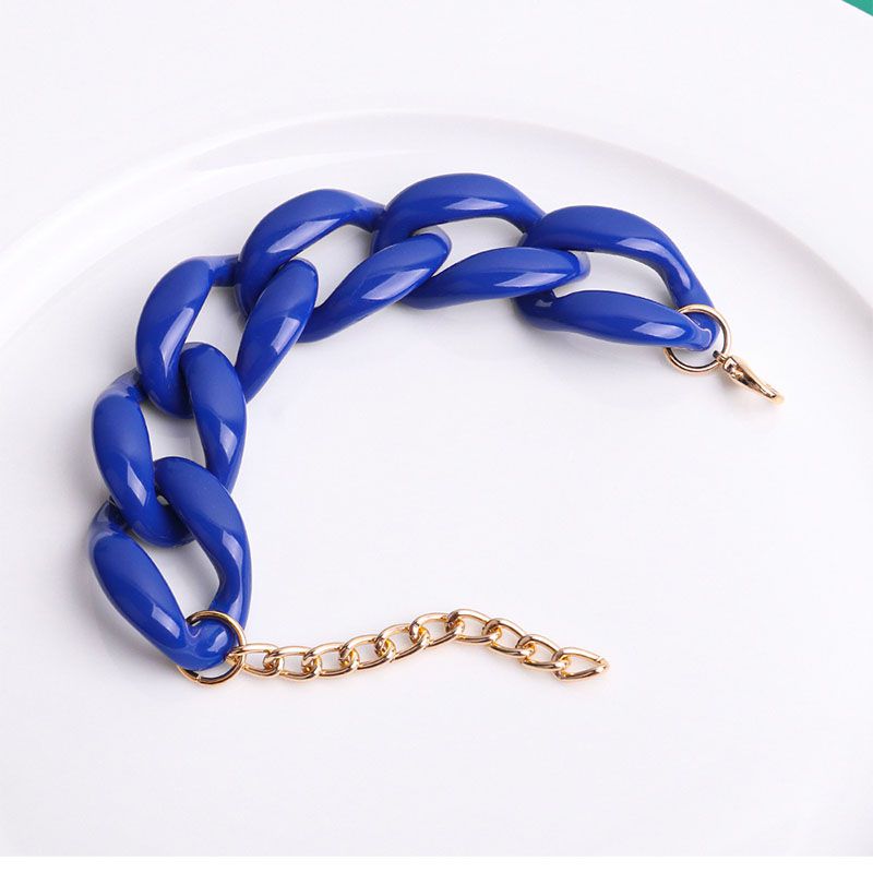 Fashion Royal Blue Acrylic Chain Bracelet