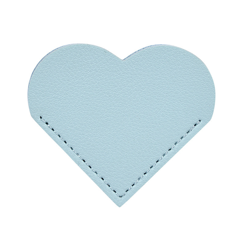 Fashion Sky Blue Leather Love Bookmark