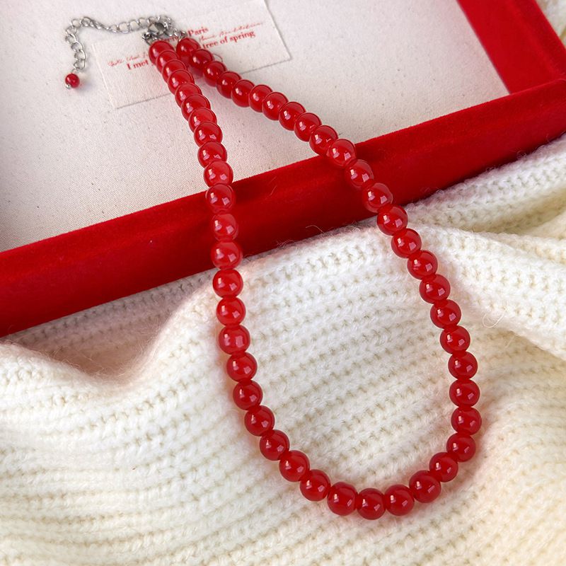 Fashion 8mm Necklace Imitation Pearl Bead Necklace