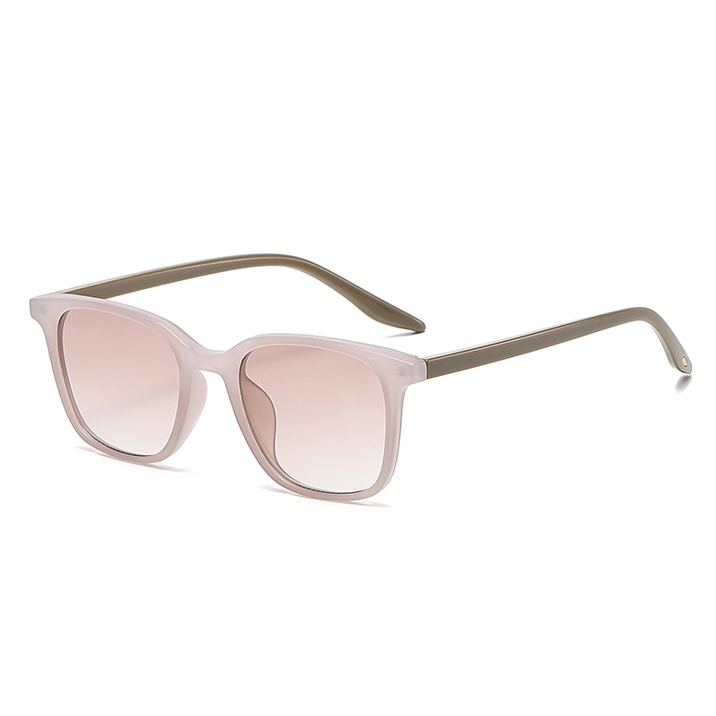 Fashion Lead White Bean Green Frame Gradient Tea C6 Large Square Frame Sunglasses