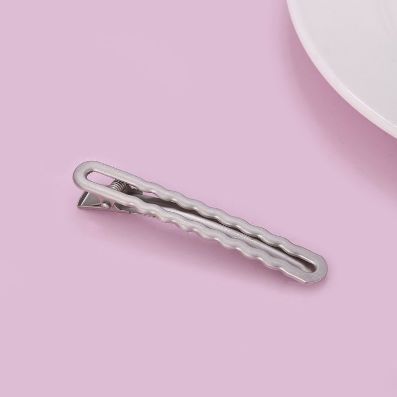 Fashion Silver Metal Wavy U-shaped Hollow Hairpin