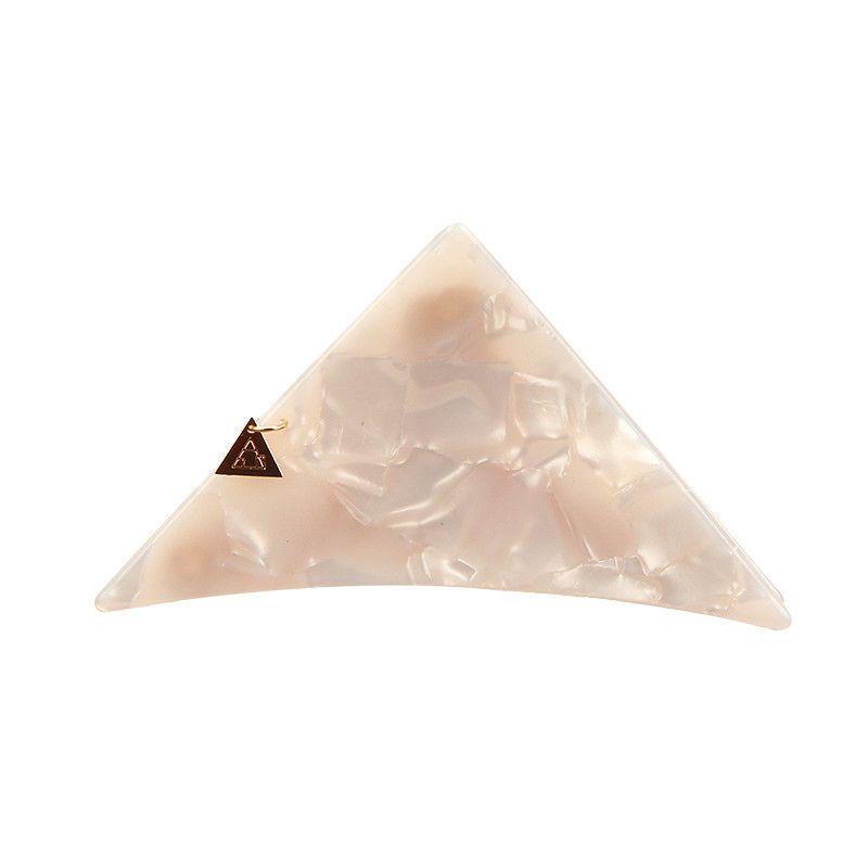 Fashion Shell White—6.8cm Small Size (minimum Batch Of 120 Pieces) Acetate Triangular Gripper (minimum Batch Of 120 Pieces)