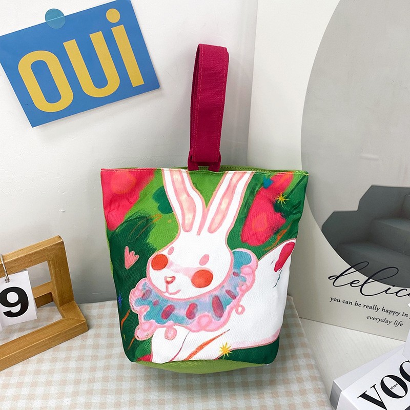 Fashion Cute Bunny Canvas Print Tote Bag