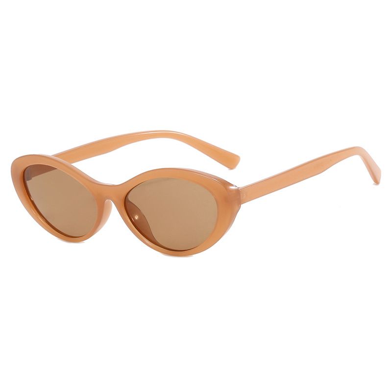 Fashion Jelly Tea Tea Tablets Oval Stroke Sunglasses