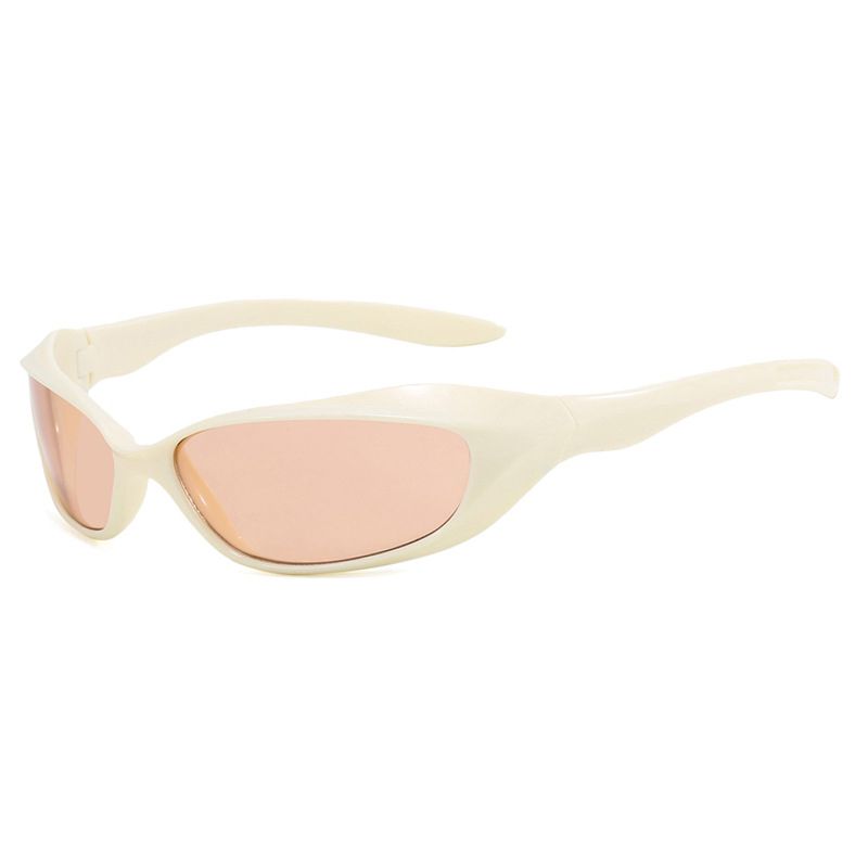 Fashion Beige Tea Powder Pc Irregular Sunglasses