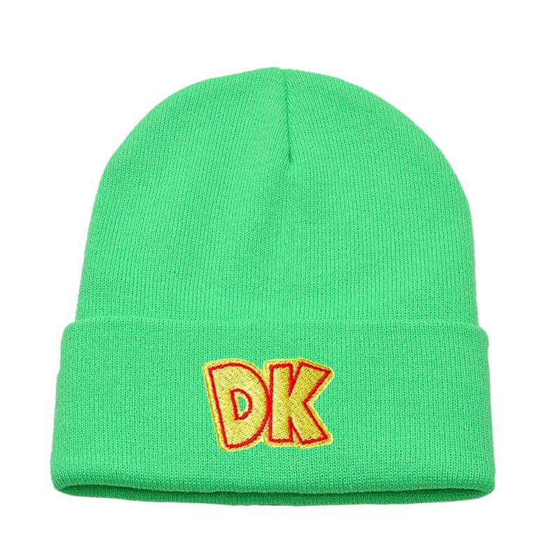 Fashion Fluorescent Green Acrylic Knitted Letter Embroidered Beanie