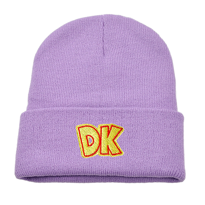 Fashion Purple Acrylic Knitted Letter Embroidered Beanie