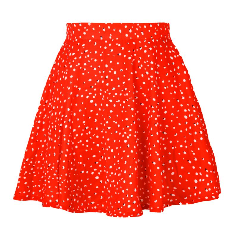 Fashion Red Polyester Printed Skirt