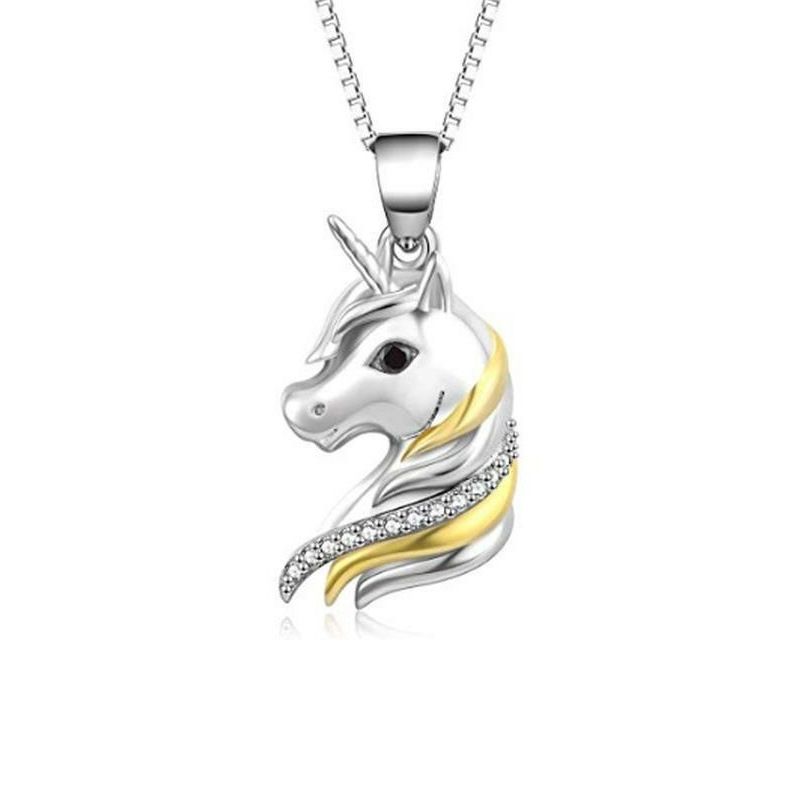 Fashion Unicorn Alloy Diamond Unicorn Necklace