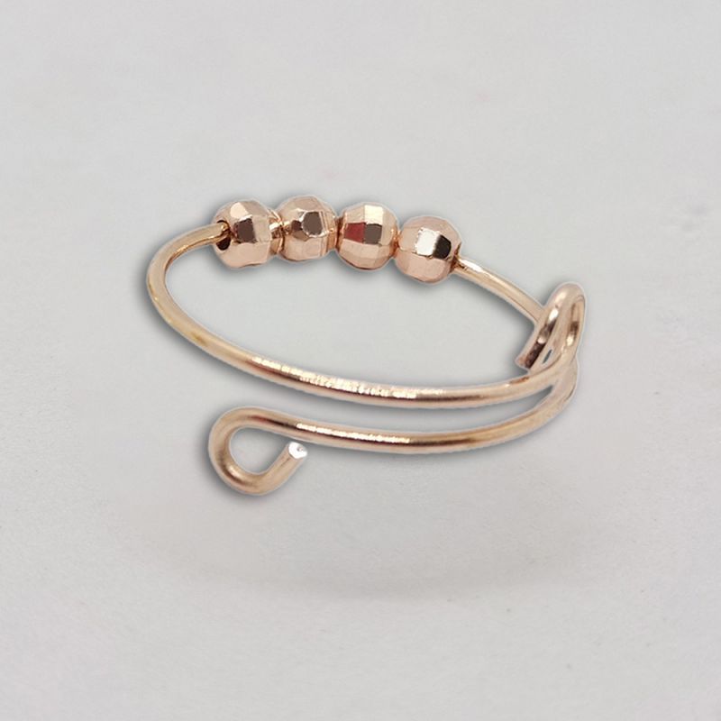 Fashion Rose Gold (color-preserving Plating) Laser Bead Spiral Open Ring