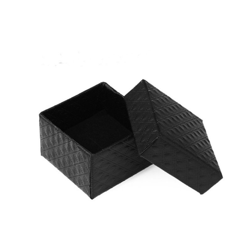 Fashion Black Diamond Pattern Box Diamond Pattern Square Jewelry Box