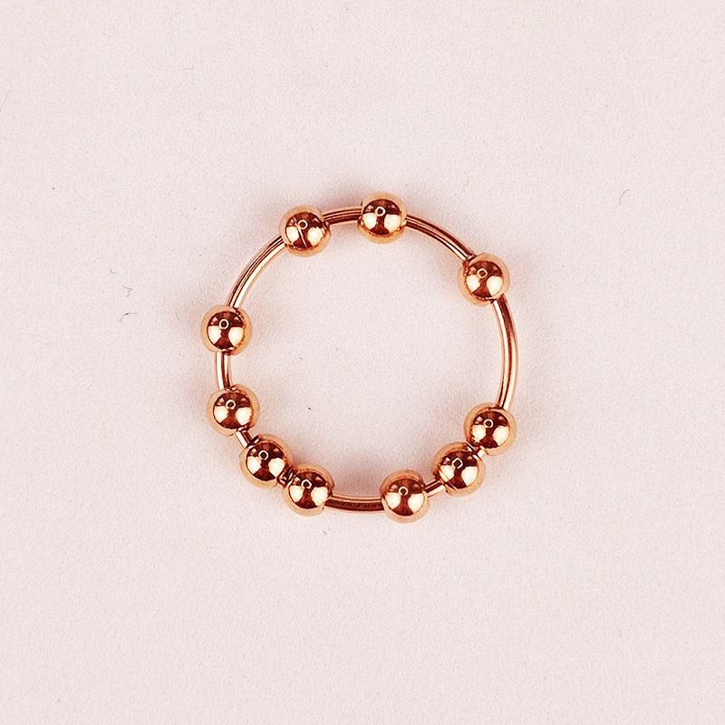 Fashion Rose Gold (stainless Steel Material) Stainless Steel Rotatable Ball Ring