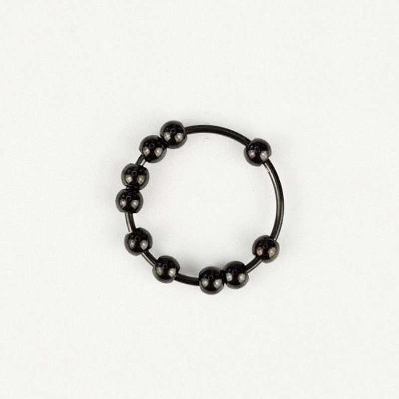Fashion Black Stainless Steel Material Stainless Steel Rotatable Ball Ring