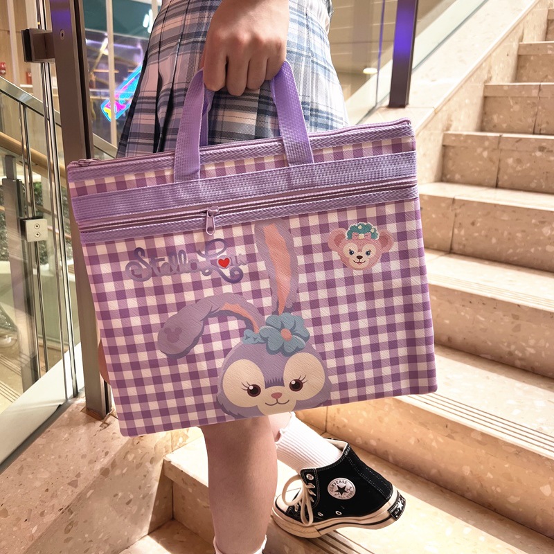 Fashion Ballet Rabbit (pu Tuition Bag) Pu Cartoon Printed Plaid Handbag