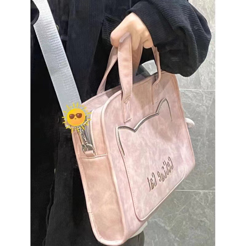 Fashion Pink 15.6/16 Inches Pu Large Capacity Laptop Bag