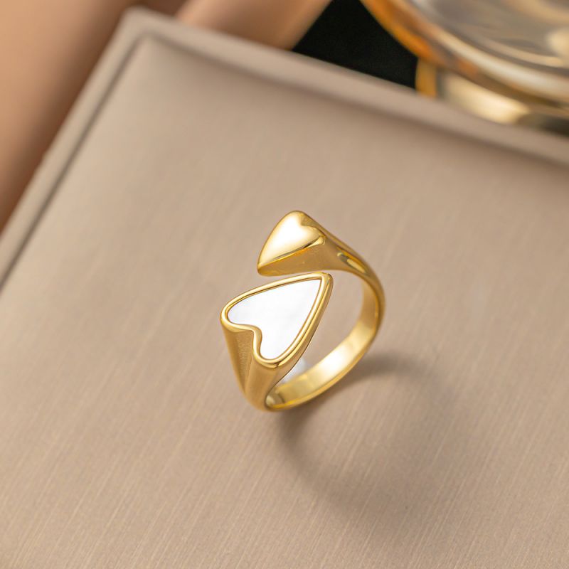 Fashion 6# Titanium Steel Geometric Love Open Ring