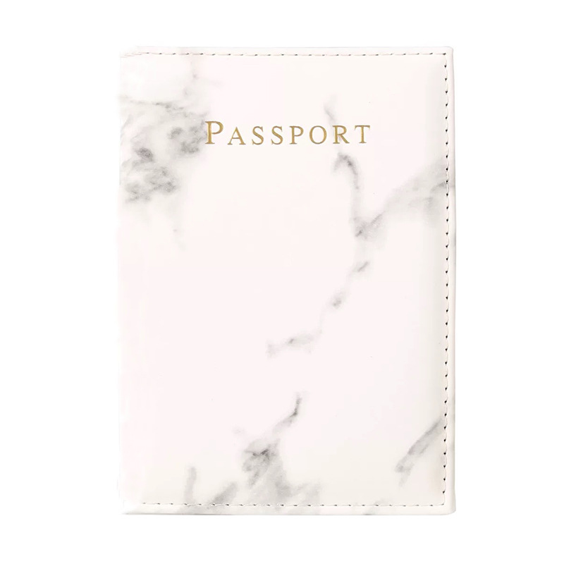 Fashion Grey Pu Marble Multifunctional Passport Holder