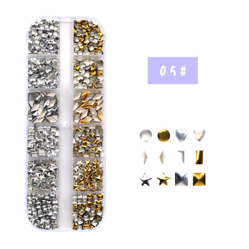 Fashion 05 Gold And Silver Special-shaped Rivets Special-shaped Rivet Nail Art Accessories