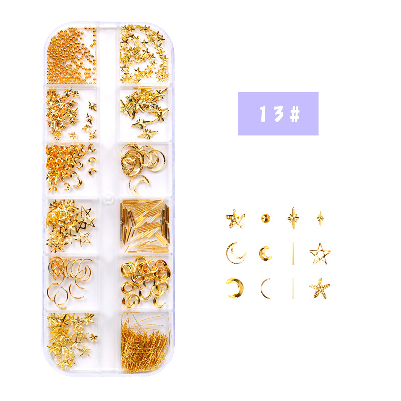 Fashion 13 Star And Moon Legend Series Geometric Nail Art Accessories