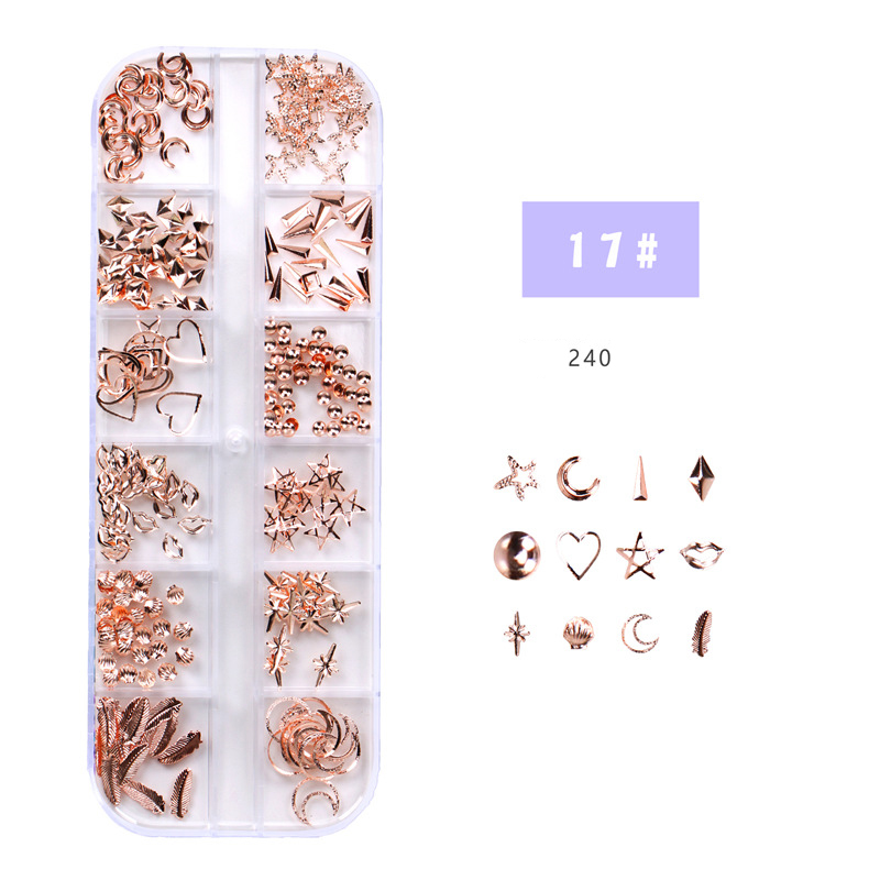 Fashion 17 Rose Gold Garden Of Eden Geometric Nail Art Accessories