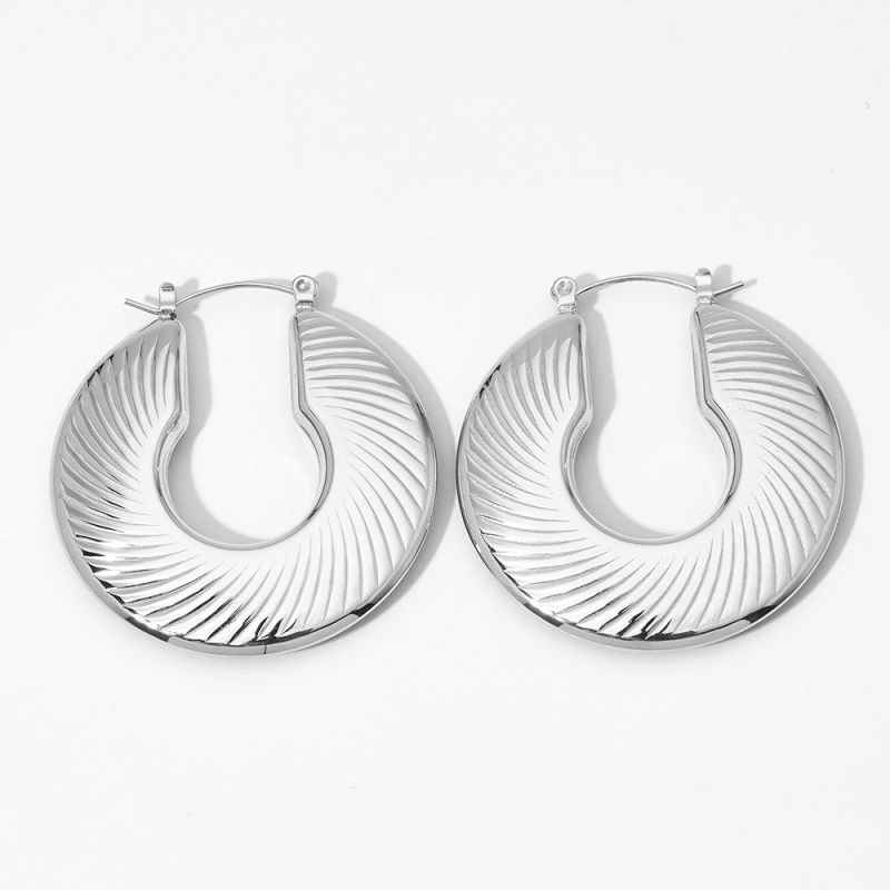 Fashion 8# Stainless Steel Round Earrings