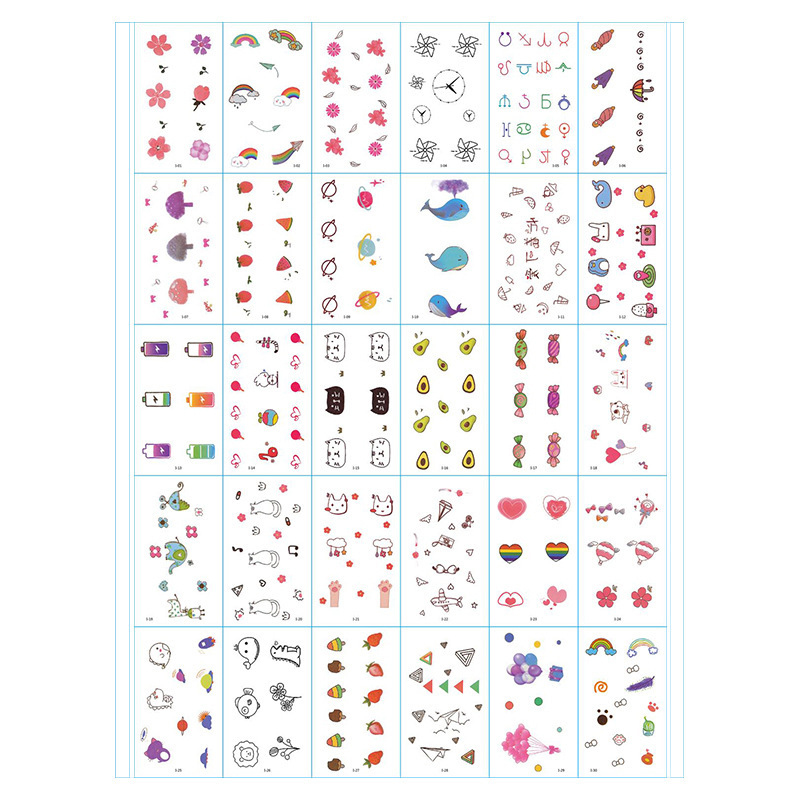 Fashion I Package 30 Pieces Per Pack Cartoon Printed Tattoo Stickers