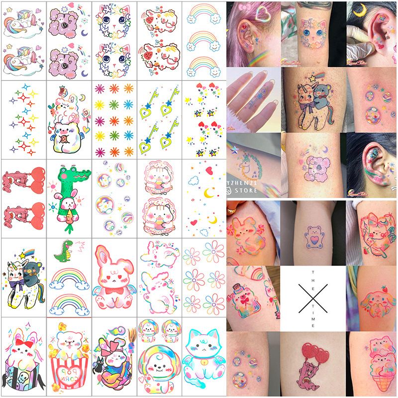 Fashion 50 Sheets In A Set Cartoon Printed Tattoo Stickers