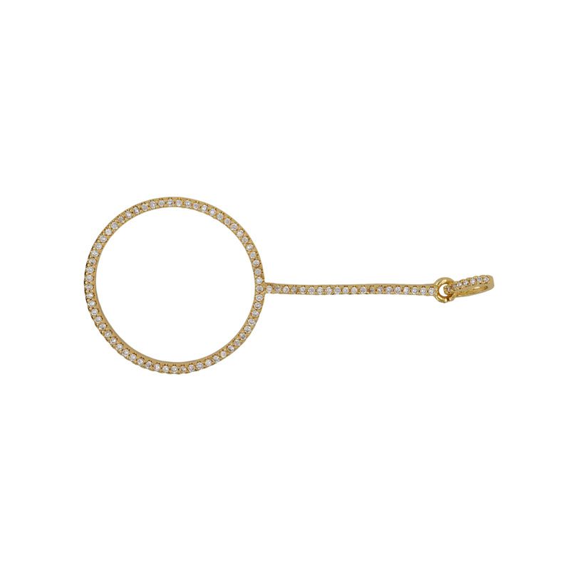 Fashion Gold Copper Inlaid Zirconium Hollow Ring Pendant