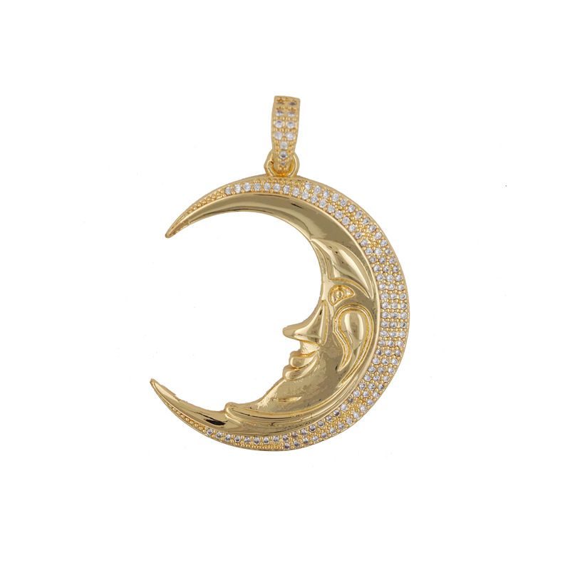 Fashion Gold Gold Plated Copper Moon Pendant
