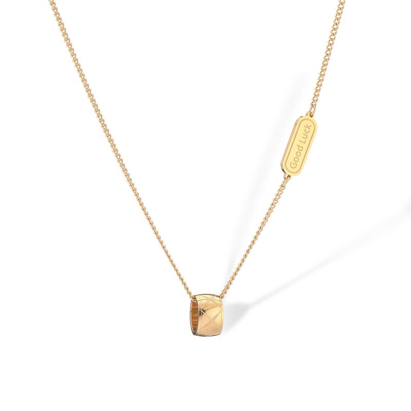 Fashion 3# Titanium Steel Gold Plated Geometric Necklace