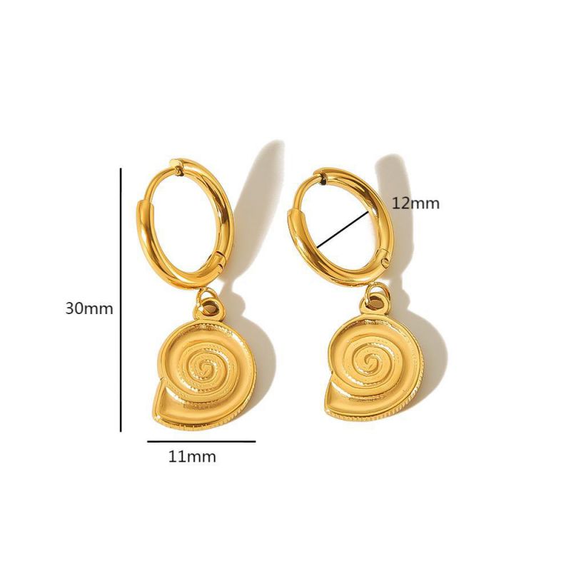Fashion 3# Stainless Steel Conch Earrings