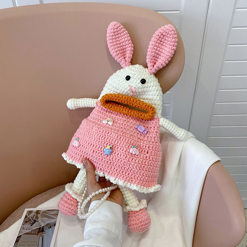 Fashion Rabbit Sister Material Package + Free Teaching Video Wool Crochet Crossbody Bag Material Bag