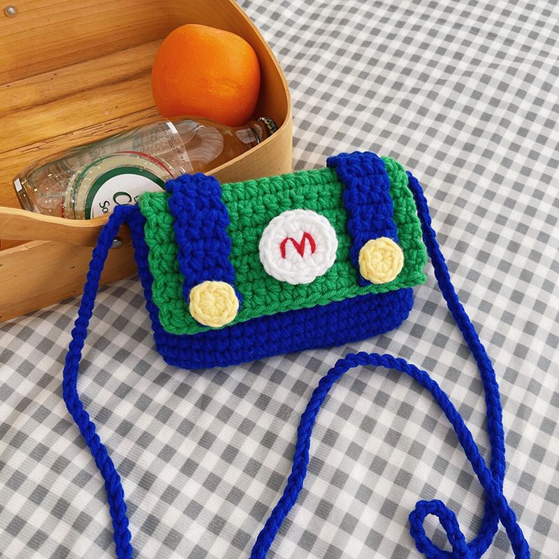 Fashion Green Wool Crochet Crossbody Bag