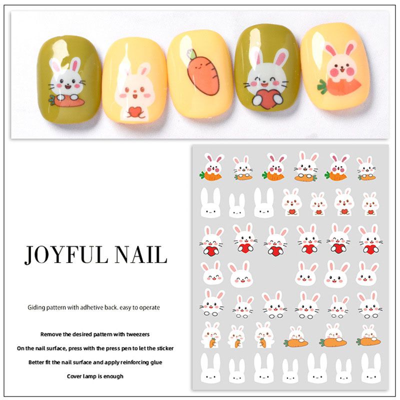 Fashion 4# Cartoon Bunny Nail Stickers